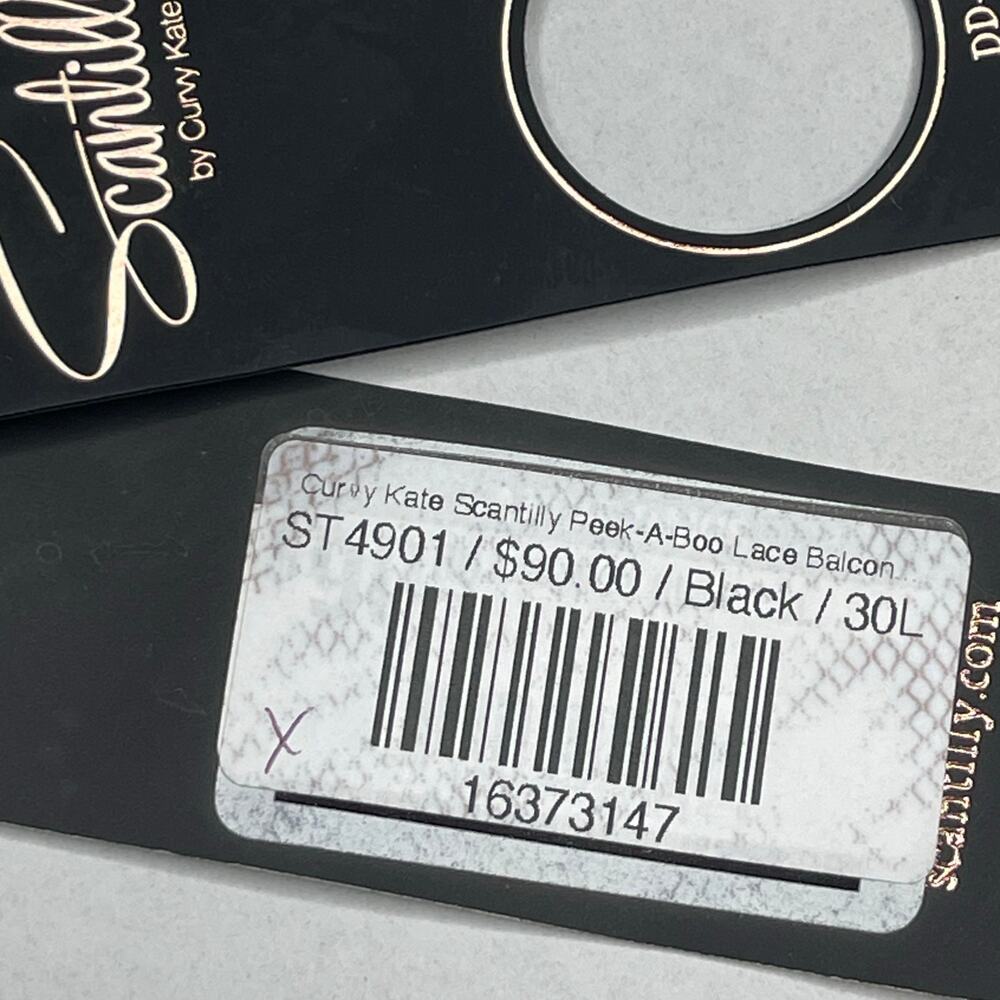 Curvy Kate Scantilly Peek-A-Boo Lace Balcony Bra size 30L Black New - Picture 13 of 13